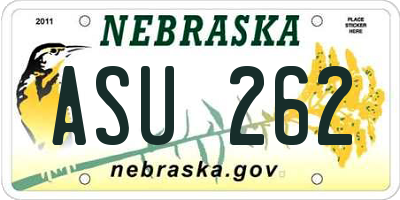 NE license plate ASU262