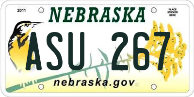 NE license plate ASU267