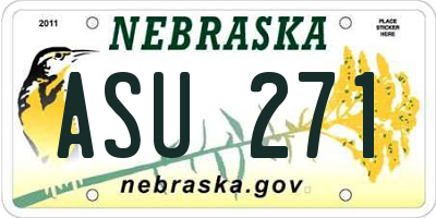 NE license plate ASU271