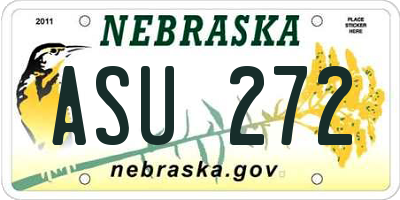 NE license plate ASU272