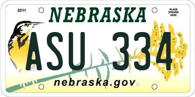 NE license plate ASU334
