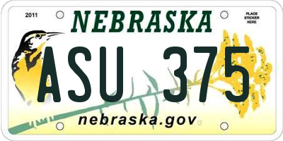 NE license plate ASU375