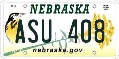 NE license plate ASU408