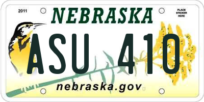 NE license plate ASU410