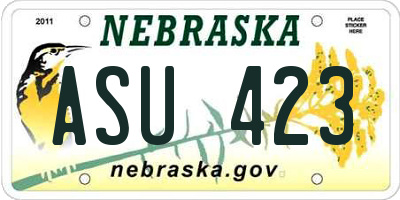 NE license plate ASU423