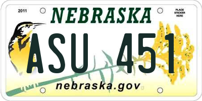 NE license plate ASU451