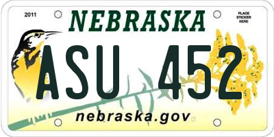 NE license plate ASU452