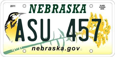 NE license plate ASU457