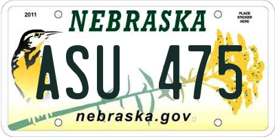 NE license plate ASU475