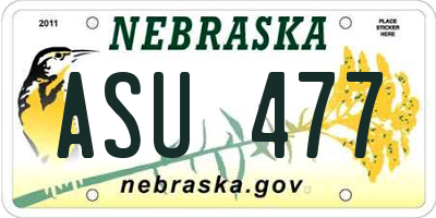 NE license plate ASU477
