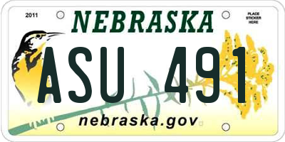 NE license plate ASU491