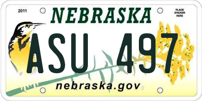 NE license plate ASU497