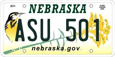 NE license plate ASU501