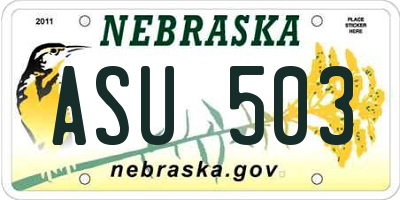 NE license plate ASU503