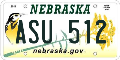 NE license plate ASU512