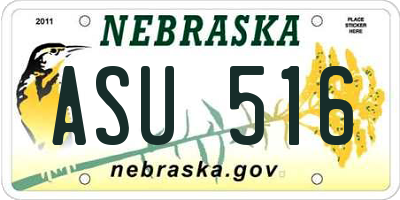 NE license plate ASU516