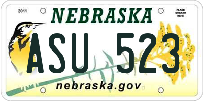 NE license plate ASU523