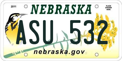 NE license plate ASU532