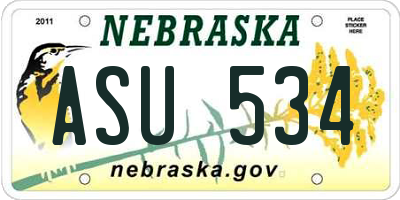 NE license plate ASU534