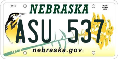 NE license plate ASU537