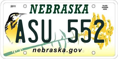 NE license plate ASU552
