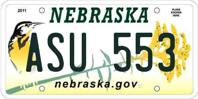 NE license plate ASU553