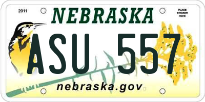 NE license plate ASU557