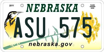 NE license plate ASU575