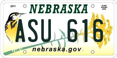 NE license plate ASU616