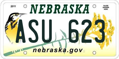 NE license plate ASU623