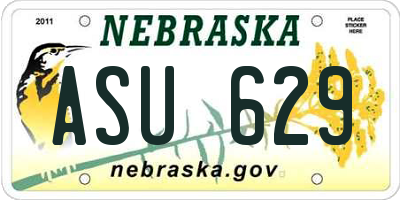 NE license plate ASU629