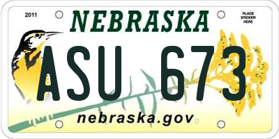 NE license plate ASU673