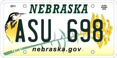 NE license plate ASU698