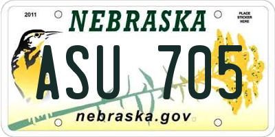 NE license plate ASU705
