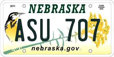 NE license plate ASU707