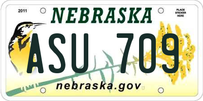 NE license plate ASU709