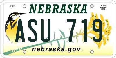 NE license plate ASU719