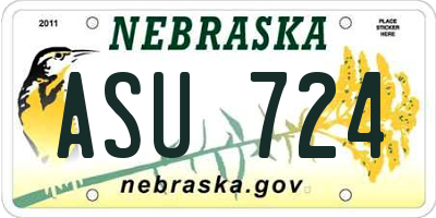 NE license plate ASU724