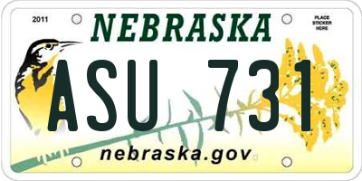 NE license plate ASU731