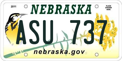 NE license plate ASU737