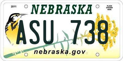 NE license plate ASU738