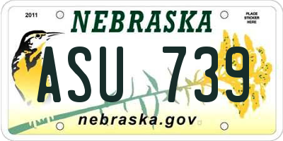 NE license plate ASU739