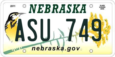 NE license plate ASU749