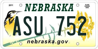 NE license plate ASU752