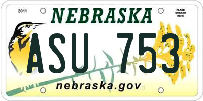 NE license plate ASU753
