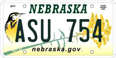 NE license plate ASU754