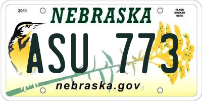 NE license plate ASU773