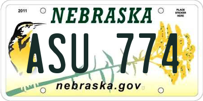 NE license plate ASU774