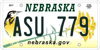 NE license plate ASU779