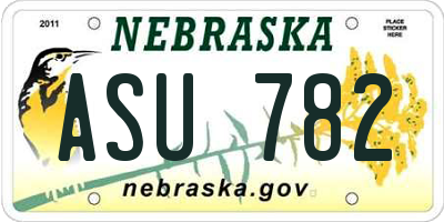 NE license plate ASU782